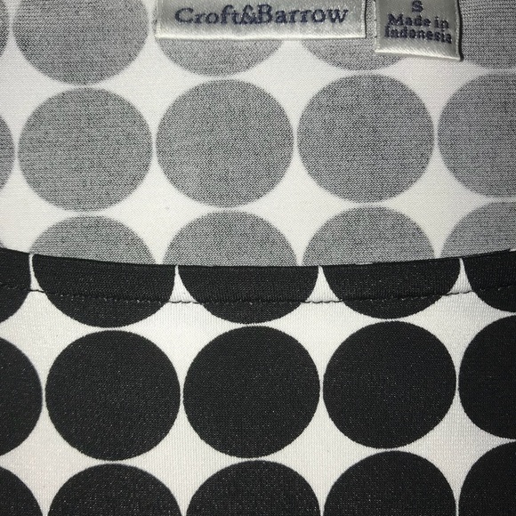 Croft &Barrow 3/4 White & Black blouse size small - Picture 4 of 6